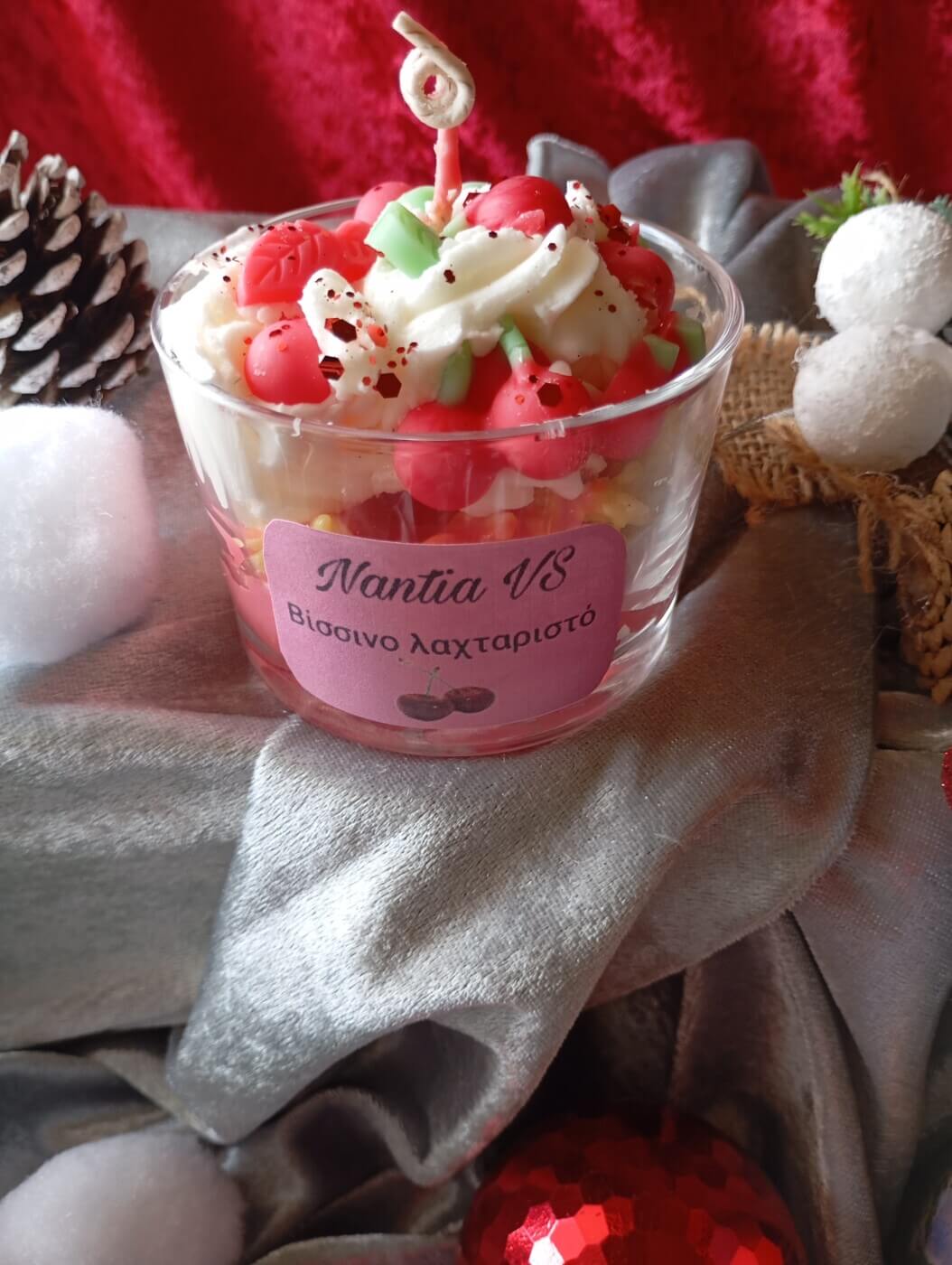 Αρωματικό κερί σόγιας βισσινο λαχταριστο